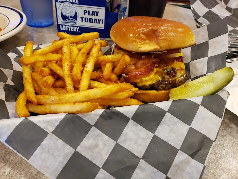 Surf N Turf Burger and Fries